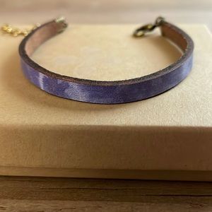 Laurel Denise Leather Bracelet, standard size 7.25, blues